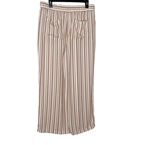 LOFT-Vertical stripes, wide leg pants. Size L - Picture 2 of 6